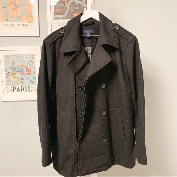 Material London (Macy’s) Unique Zipper Peacoat, L - Picture 4 of 8